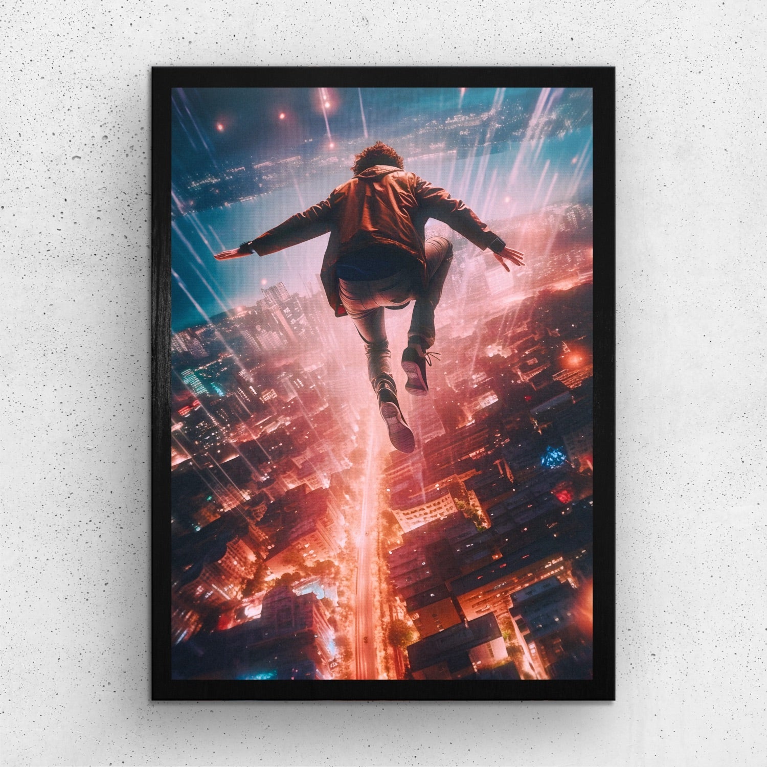Neon Conquest (Framed Print)